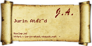 Jurin Atád névjegykártya